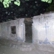 Remains of the Agatu Church. Only the shell remains but services are still held there where 113 died.